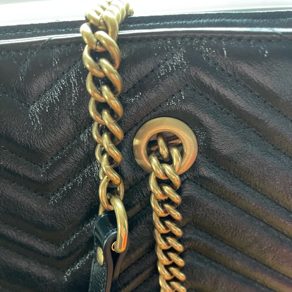 🔴 SOLD 🔴 Gucci GG Marmont Metelasse Leather Chevron Shoulder Tote - Picture 6 of 16